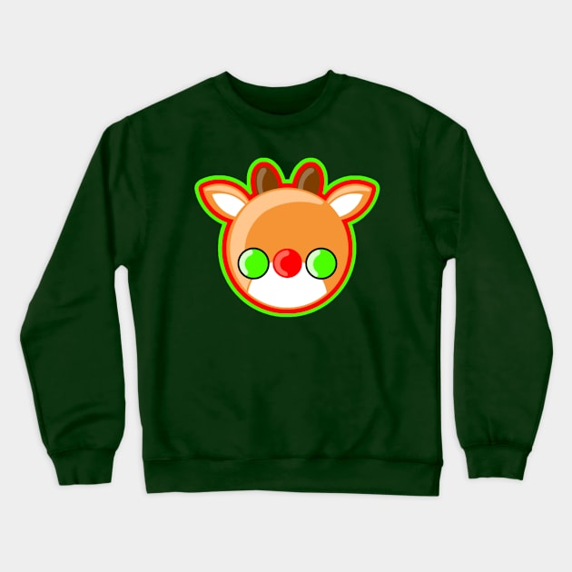 Rudolph The Rednose Reindeer Crewneck Sweatshirt by RD Doodles